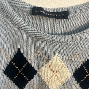 Y2K Brandy Melville Knit Argyle Cropped Cami